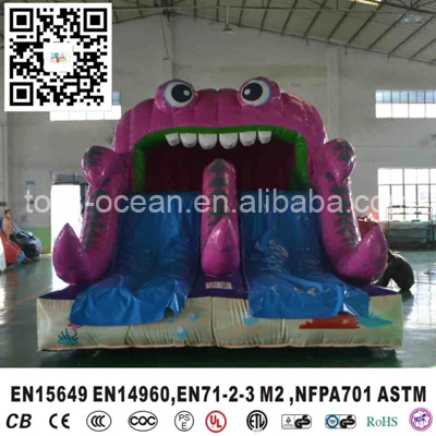 

Funny Indoor Frog Small PVC Air Inflatable Slide for Kids