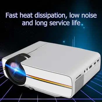 

Home Theater Cinema Mini Portable Projector 1080P 1000Lumen Sync Wired 50-130inch Display US Plug Black/White