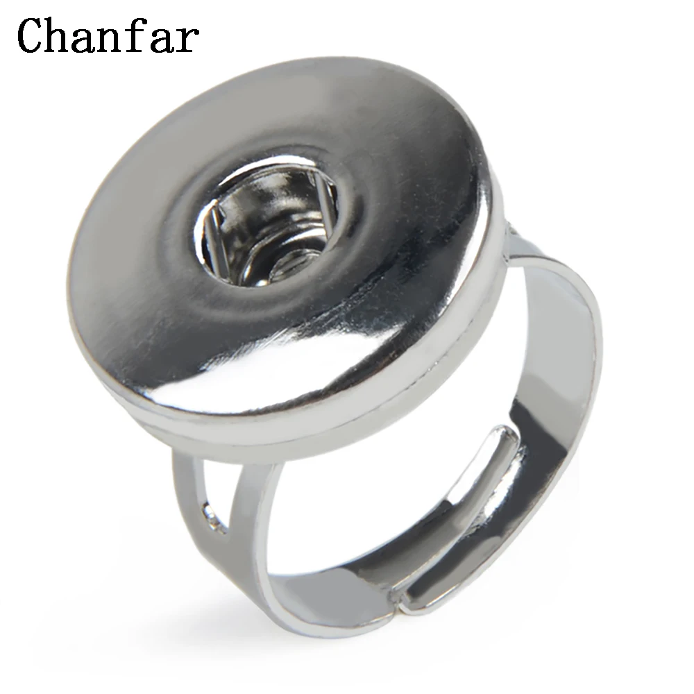Chanfar Adjustable Snap Button Finger Rings For Snap Button 18MM DIY