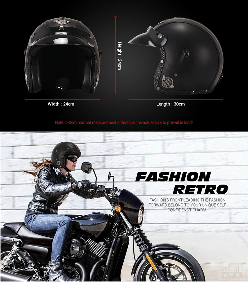 Moto rcycle шлем casco moto PU с открытым лицом 3/4 Ретро шлем хищника для мужчин и женщин capaceteDOT Сертифицированный чоппер шлем