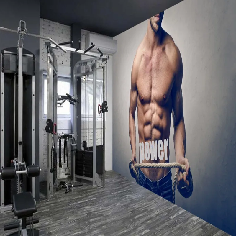 

Custom photo wallpaper Personality Creativity Handsome Gym Yoga Museum American Mural Background Wall mural custom wallpaper
