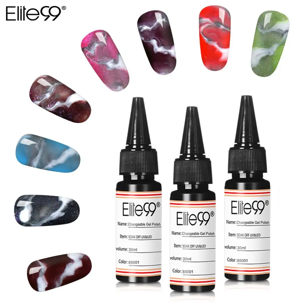 

Elite99 30ml Changeable UV Gel Nail Polish Soak Off Marble Effect Gel Varnish Semi Permanent Gel For Nail Art
