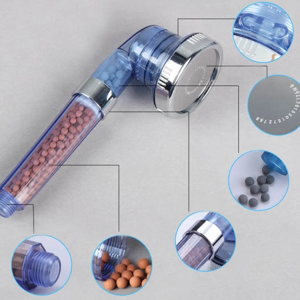 Фильтрованная ручная душевая головка отрицательная ионическая высокого давления дождевой спа водосберегающая, очищает воду, для удаления