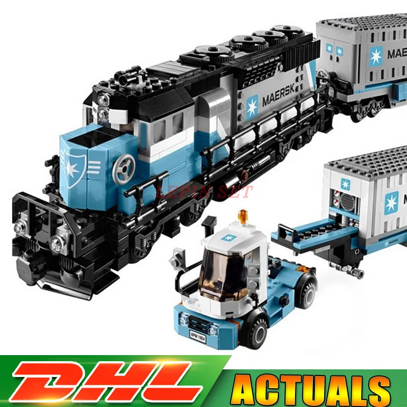 

Lepin 21006 New 1234Pcs Technic Ultimate Series The Maersk Train Set Building Blocks Bricks Educational LegoINGLY 10219 DIY Toy
