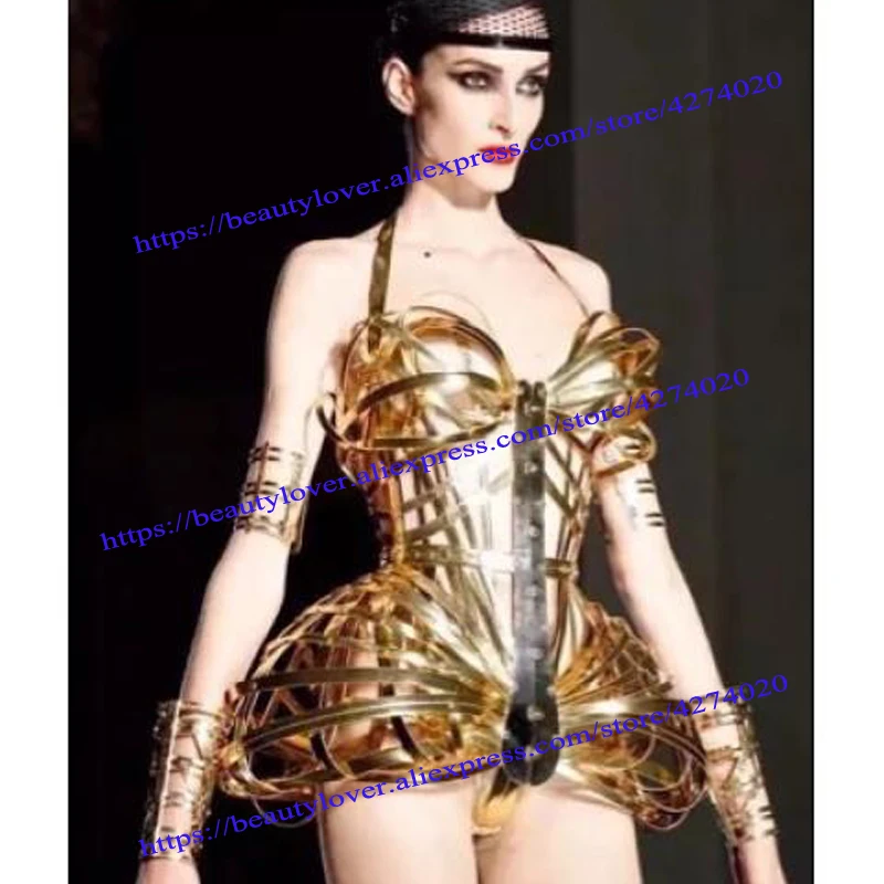 gold sexy stage costume