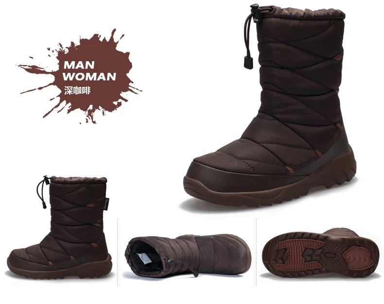 TNTN новые уличные зимние походные ботинки водонепроницаемые ботинки теплые флисовые зимние ботинки мужские и женские теплые походные уличные прогулочные ботинки