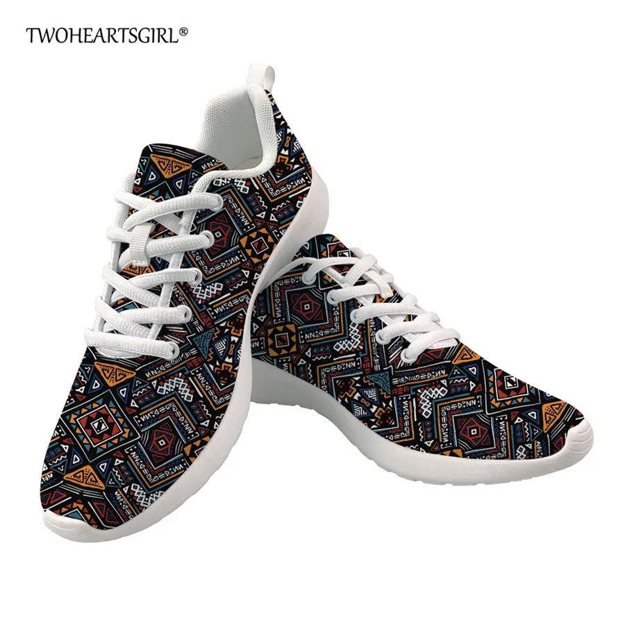 Twoheartsgirl Африканский узор «Кенте» узор кроссовки с вулканизированной подошвой для мужчин досуг мужской весна осень туфли на плоской подошве дышащая женская сетчатая обувь - Цвет: Z4473Z42