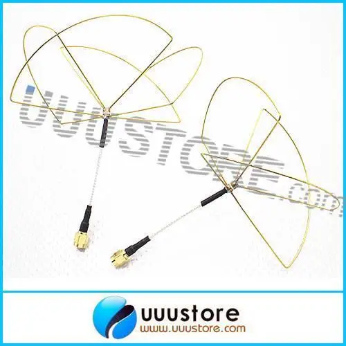 2pcs 1 2G 1 2GHz Clover Leaf Antenna Circular Polarized SMA male for 1 2Ghz 1
