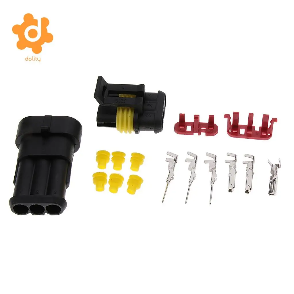 Baoblaze 1 Set 1/2/3/4/6 Pin HID Sealed Waterproof Quick Splice Electrical Wire Connector Plug