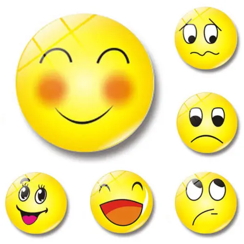 5PC Emoji Fridge Magnets Cute Glass Dome Magnetic Note