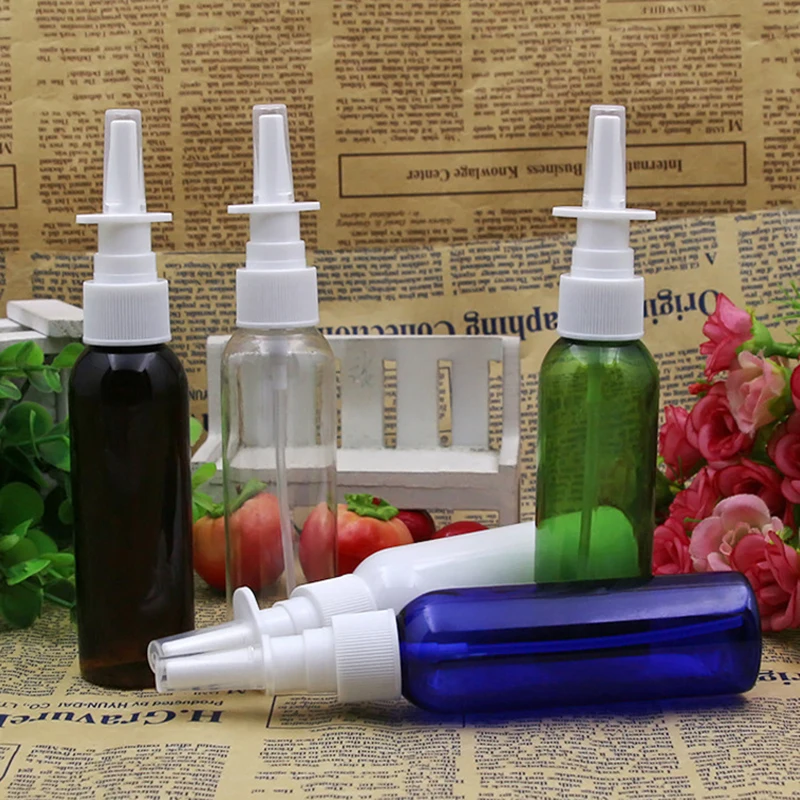 50pcs/lot 60ml nasal spray PET direct injection bottle plastic bottle makeup liquid dispensing dispensing tool upright spray