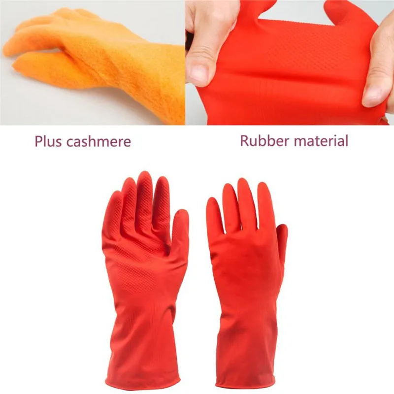1 Pair Winter Dish Washing Glove Wear Plus Cashmere Soft Waterproof