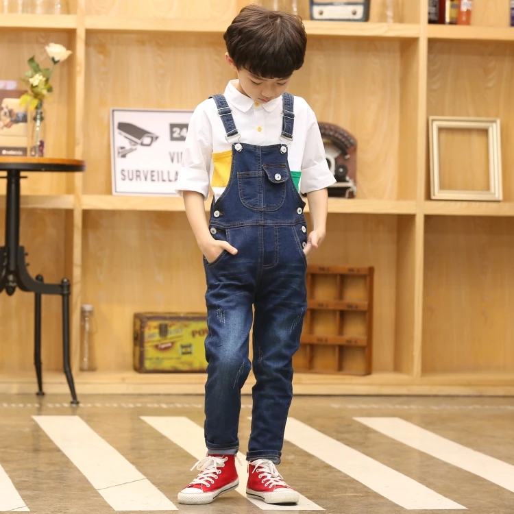 New Boy Overall Kids Denim Jumpsuit Children Overalls Jeans Spring