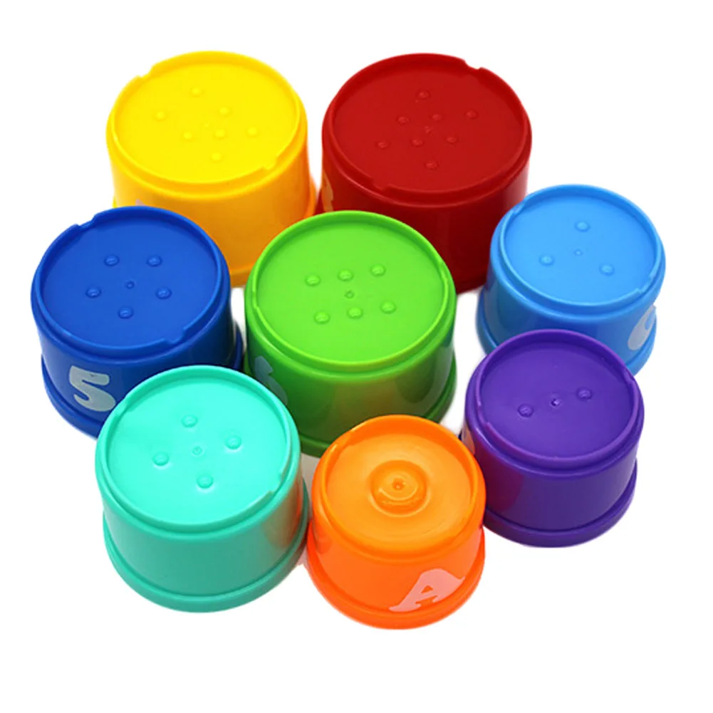 1 set Kid Play Educational Letters Piles Folding Cups Stacking Bathing Cute Birthday Gift