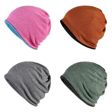 Шейный шарф, шапка двойного назначения, двухцветная громоздкая шапочка, шапка для мужчин и женщин, шапка оверсайз HATRX0019