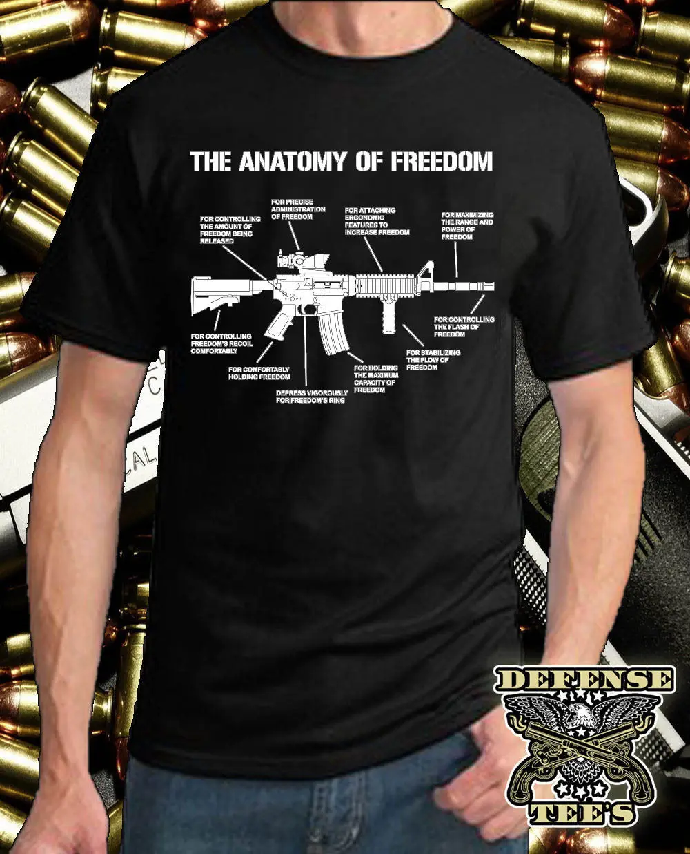 

Fashion Design Shipping 2nd AMENDMENT T-SHIRT GUN PROTECT YOURSELF TEE AR-15 AK TEE ANATOMY OF FREEDOM T O-Neck Hipster Tshirts