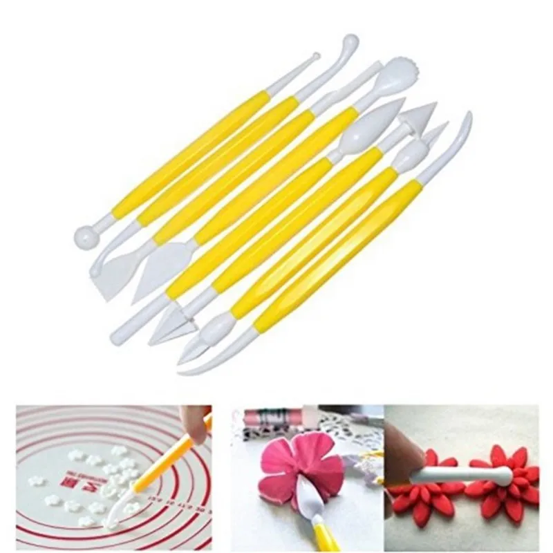 

8pcs/Lot 16 Patterns Fondant Cake Decorating Flower Sugar Craft Modelling Tools Clay Fondant Cake Decorating Tool Free Shipping