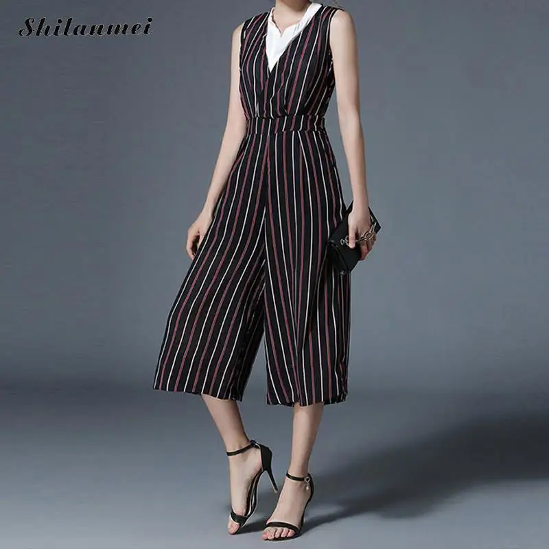 Business jumpsuits for women 2017 Summer New Arrival OL Striped Elegant