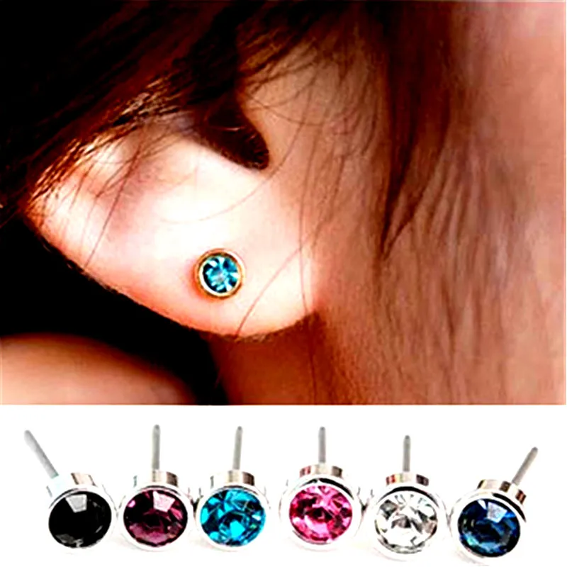 

ES003 Bijoux Cute Bling Stud Earrings For Women Crystal Brincos Lady Fashion Jewelry Earing boucle d'oreille femme 2018
