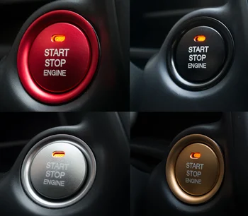 

by DHL or Fedex 500pcs Car Styling Aluminum Alloy Engine Start Stop Button Ring Cover Interior Decorative For Mazda CX-4 CX-5