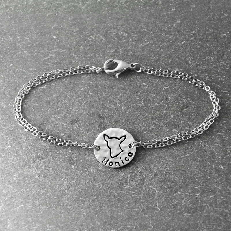 Браслет с чихуахуа, персонализированный браслет с фигуркой собаки, подвеска для собаки из сплава, индивидуальный, для питомцев имя, подарок Любителя собаки, браслет с фигуркой собаки