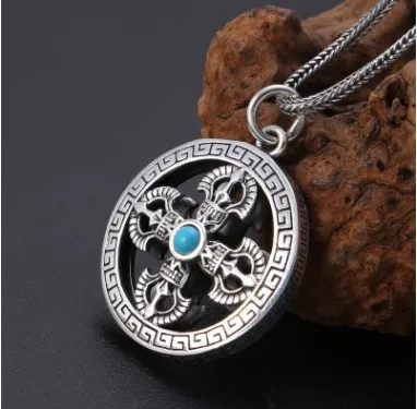 

New Arrival 100% real silver pendant Golden Steel pendant men women accessories