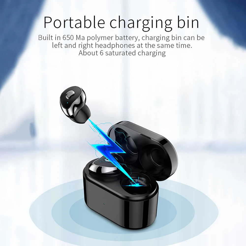 

Mini TWS Wireless bluetooth 5.0 earbuds waterproof headset with mic handsfree earphone stereo AI control for stmart phone ios