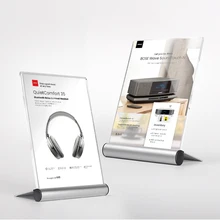 A5 L Shape Acrylic Sign Holder Slant Back Counter Card Menu Board Products Display Stand Table Card Sign Board