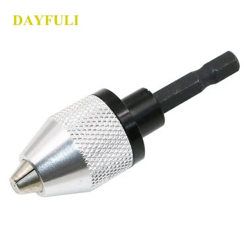 

New 6mm 1/4" Keyless Drill Chuck Adapter Silver Brick Rotary Tools Drill