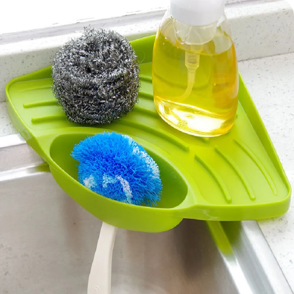 

Bathroom Shelves Kitchen Sink Corner Storage Rack Sponge Holder Wall Mounted Dishes drip rack Soap Dish Wall Storage Rack