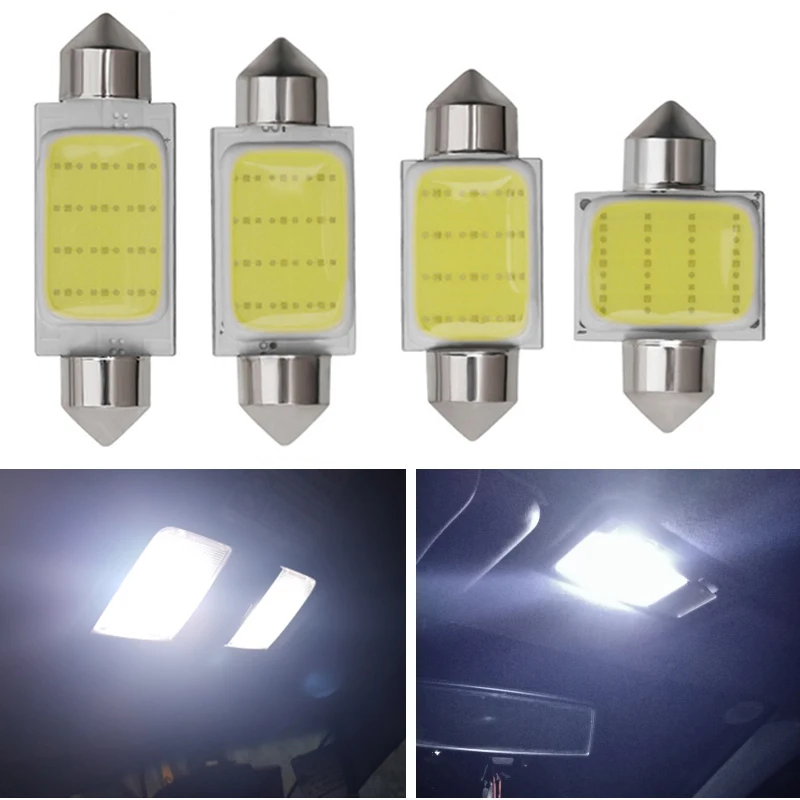 

1PCS C3W C5W C10W festoon LED Car COB reading Door Light Trunk Lamp License Plate Bulb 31MM 36MM 39MM 41MM white 12V Car Styling