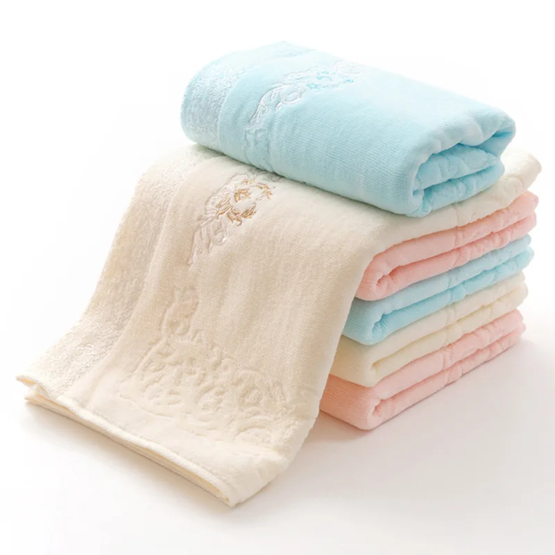 

Pure Cotton Towel Cut Velvet Embroidered Face Towel Water Absorbent Soft Towel Gift