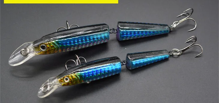 Лидер продаж воблеры 2 рыбалка приманка Joint Minnow 9/12 см Маленькие и большие размеры, твердая приманка 2 шт./лот - Цвет: Blue Black
