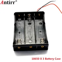 Black Plastic 3x 18650 3.7V Battery Storage Box Case Cover 3 Slots Way DIY Batteries Clip Holder Container With Wire Leads Pin