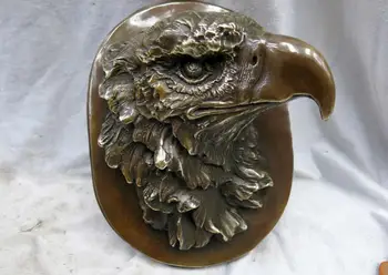 

China carved fine brass beautiful eagle sculpture head of a eagle statue