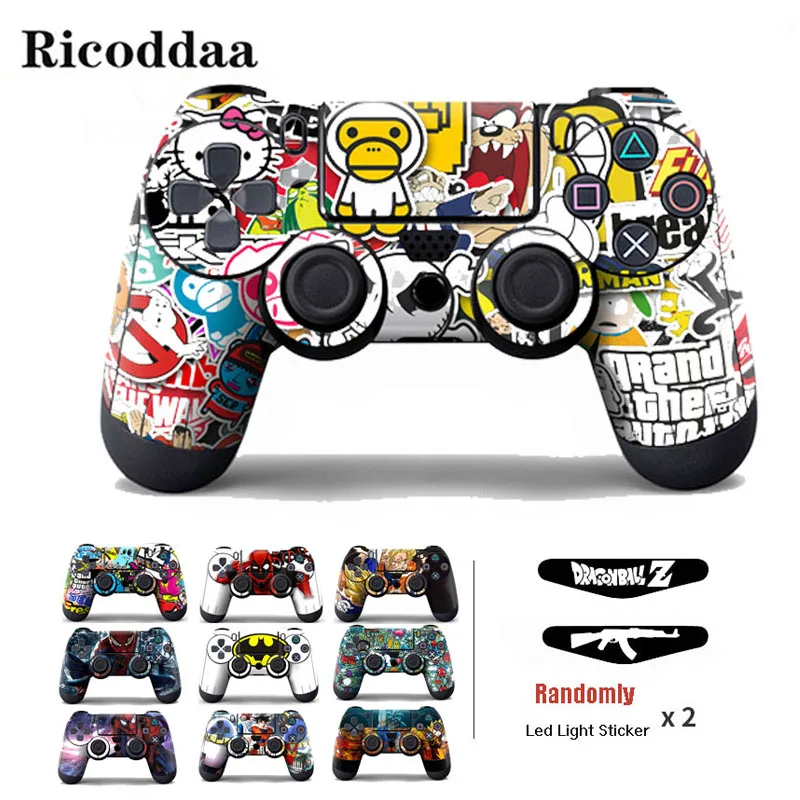 

Bomb Graffiti Vinyl Cover Sticker For PS4 Wireless Controller Gamepad Protective Skin Decal For Playstation 4 Controle Joystick