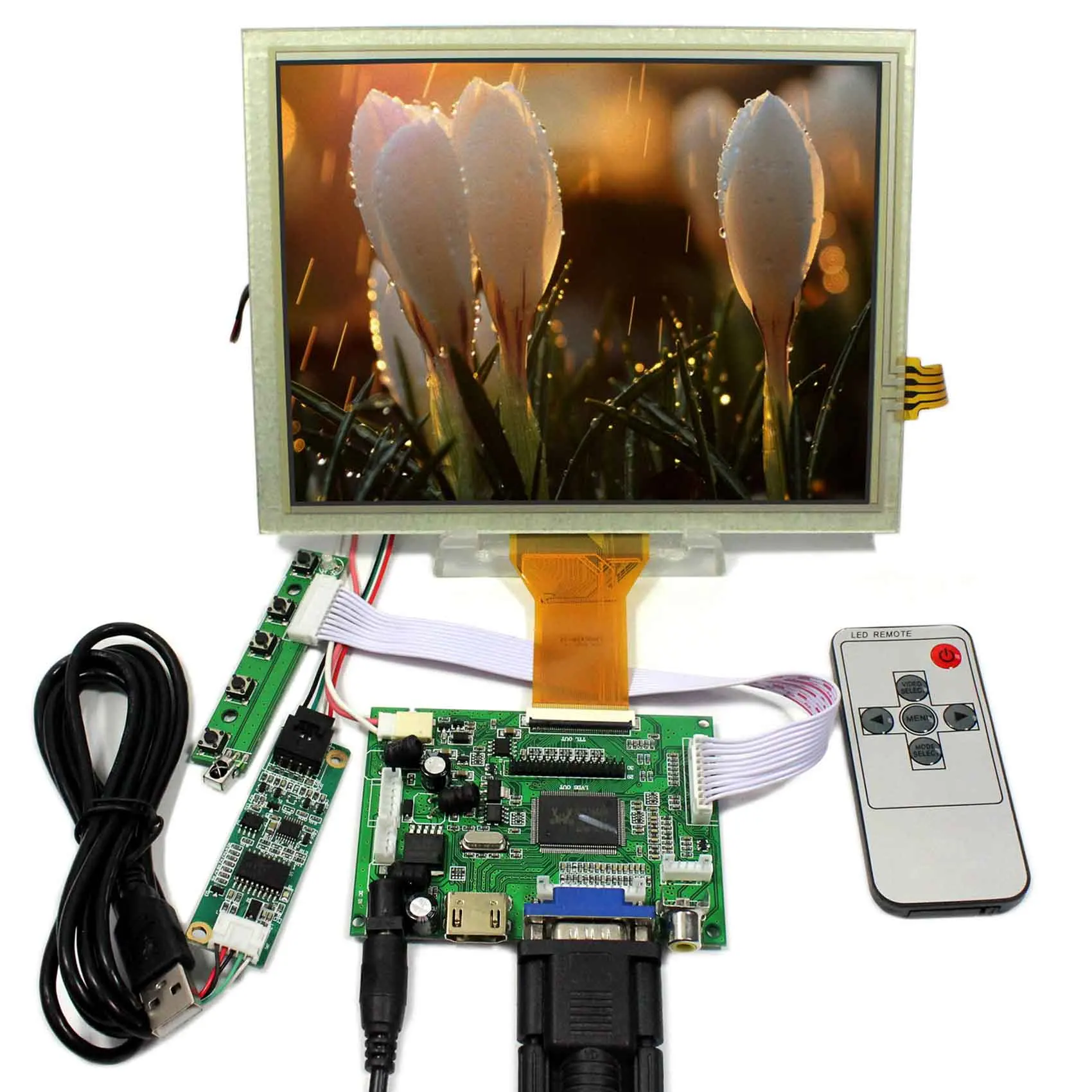 Сенсорный экран HD MI VGA 2AV LCD Contorller Board 8 дюймов EJ080NA-05A AT080TN52 800x600 | Электроника