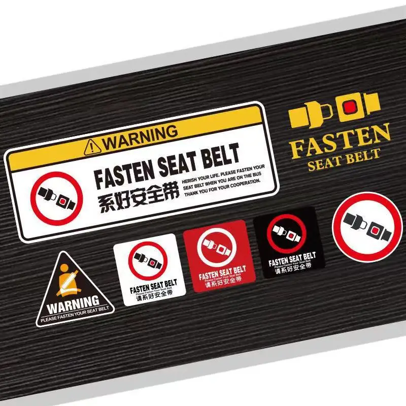 2 x Please Fasten Your Seat Belt stickers self adhesive vinyl sign car bus decal