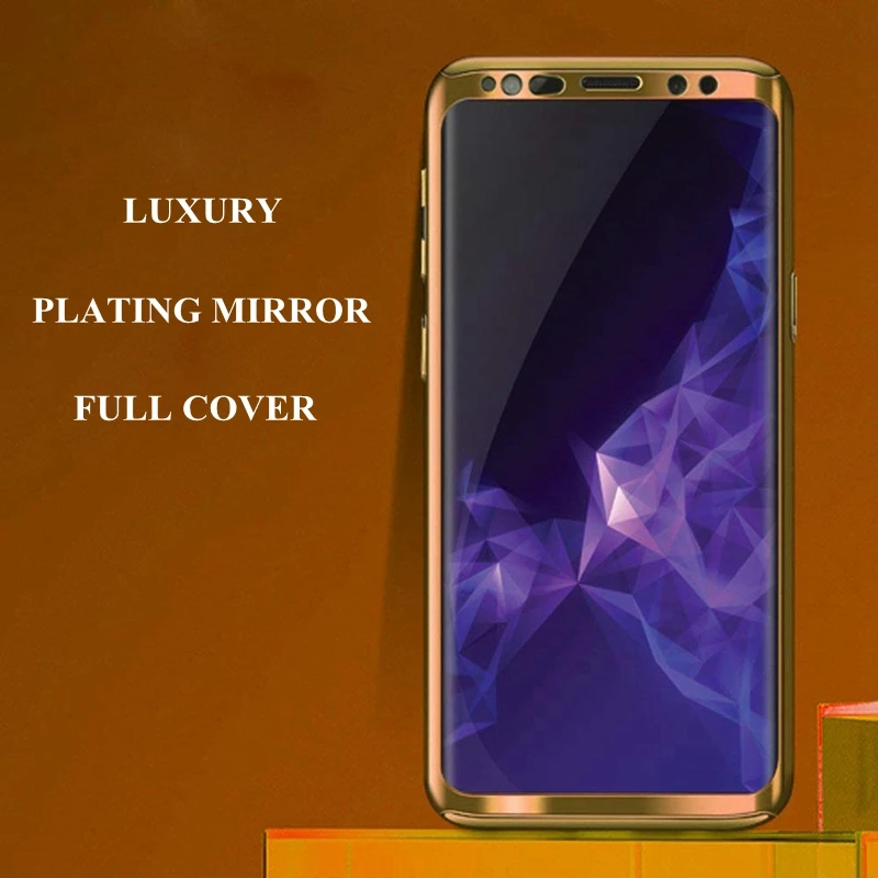Зеркальный чехол 360 дюйма для Samsung Galaxy S8 S9 Plus S7 Edge Note 8 Блестящий жесткий