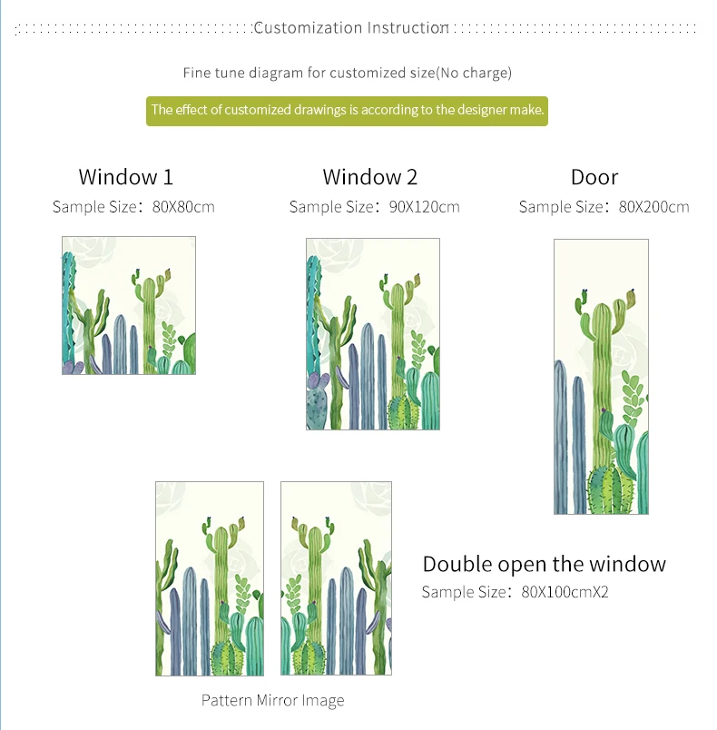 Стеклянная оконная пленка матовая непрозрачная стеклянная пленка 45*60 см/60*90 см/80*120 см домашний декор Оконное украшение BLT1086 кактус