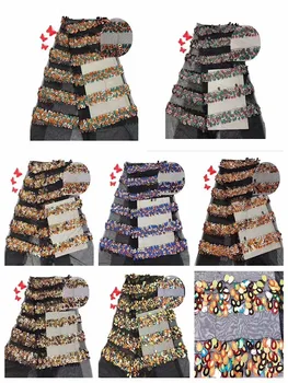

2019 Hot Sale Multicolor 3d Embroidered African Lace Fabric High Quality With big sequins French Net Guipure Lace Fabrics