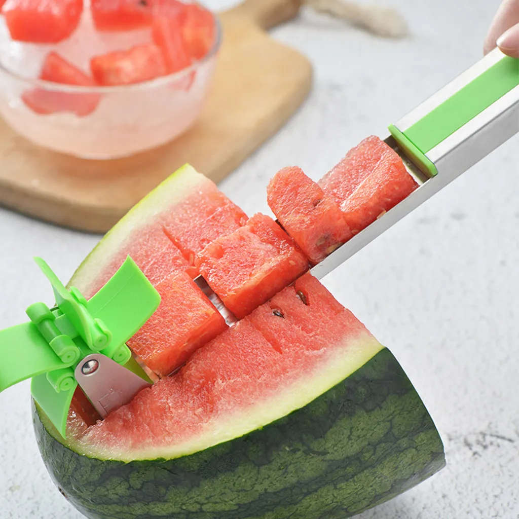 

Stainless Steel l Watermelon Slicer Fruit Knife Cutte Tongs Corer Fruit Melon Vegetable Tools Kitchen Gadgets