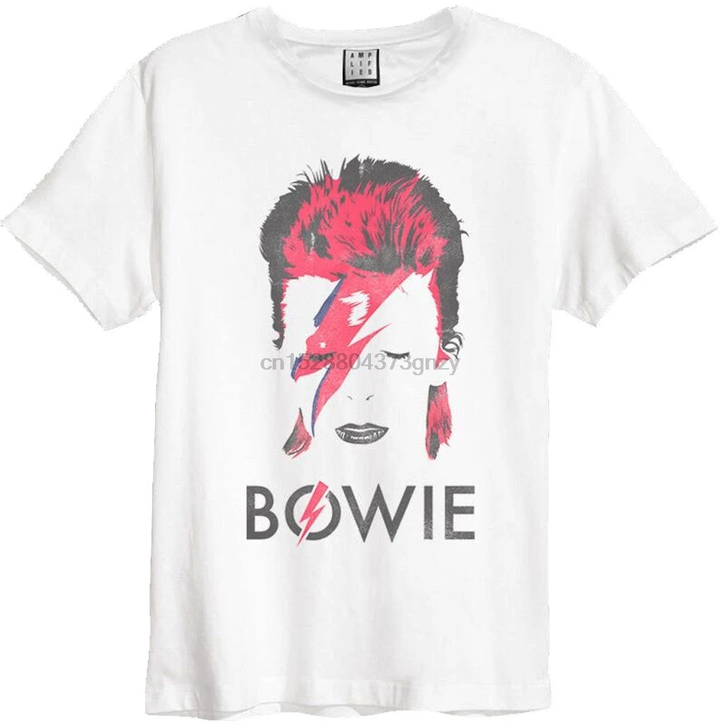 

David Bowie Aladdin Sane 615m (Blanc) T-Shirt - Vetement Amplifie - Officiel T-Shirt Short Sleeve Fashion T shirt