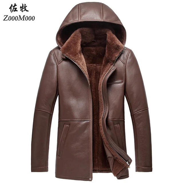 Genuine leather jackets turkey man hoody boys overcoat real fur lined ...