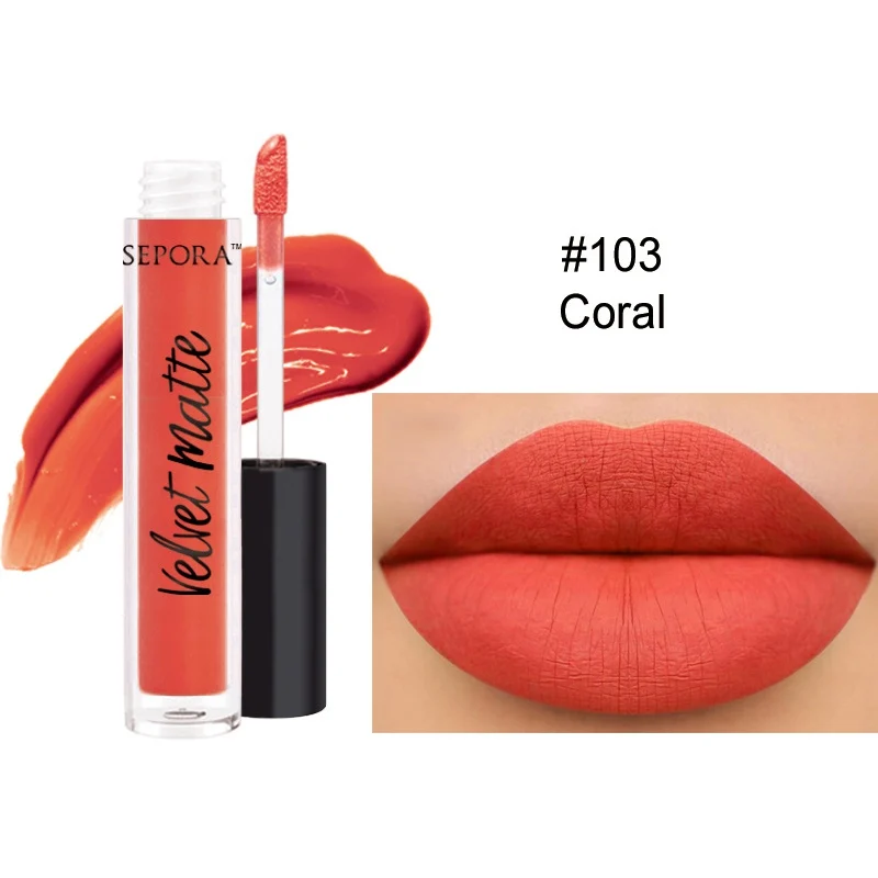 Natural Liquid Lipstick Cosmetics Lips Gloss Long Lasting Lips Colors Matte Lipstick Makeup Pigment