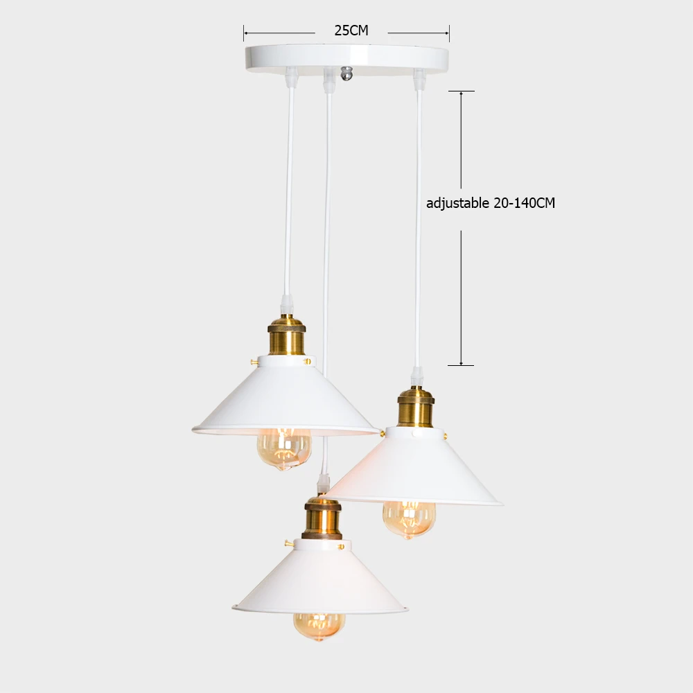 Withe винтажные подвесные светильники Лофт Россия подвесной светильник Ретро подвесной светильник абажур для кухни столовой спальни домашнее освещение