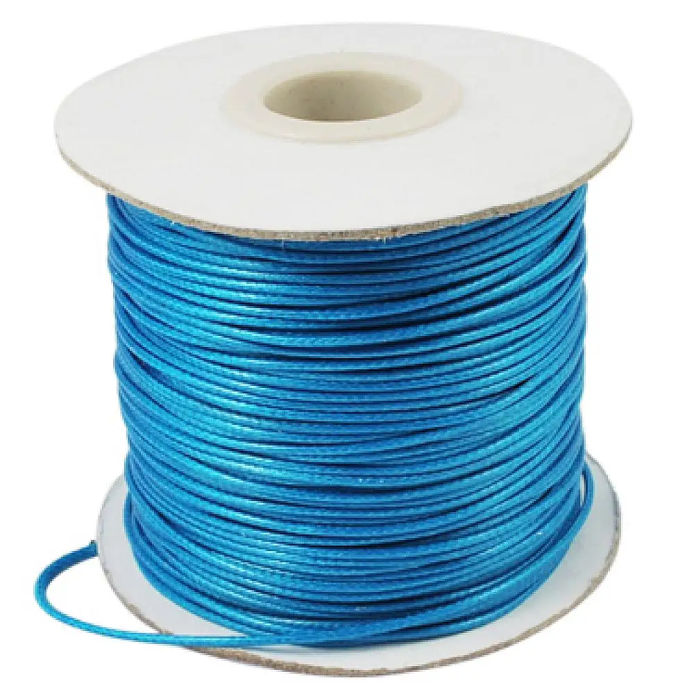 

About 93yards/roll Cords 1mm Deep SkyBlue Korean Waxed Polyester Cord For Jewelry Making DIY Craft F80