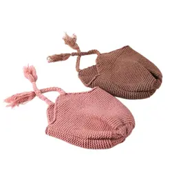 Высокое качество модные детские однотонные зимние теплые вязаные шапки для девочек и мальчиков Милая шапочка Кепки маленьких Шапки