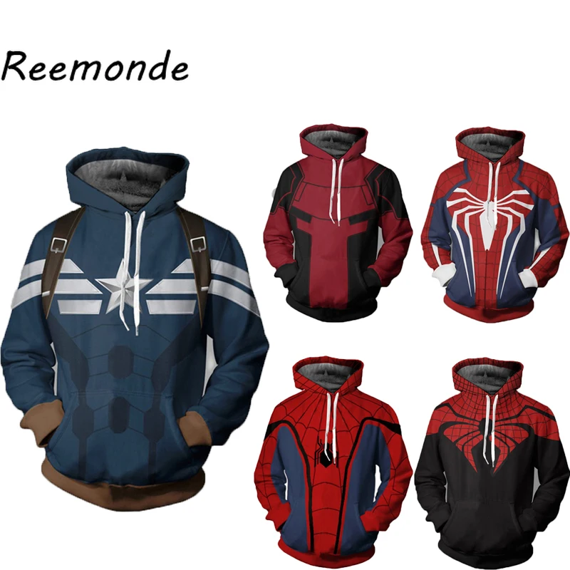 

Marvel Spider-Man Costume Clothes Hoodie Sweatshirt Spiderman Spider man Miles Morales Costume Men Male Zipper Jackets Tops New