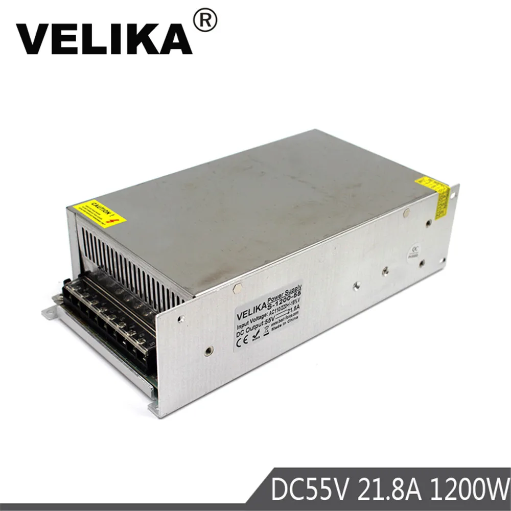 

Adjustable DC Power Supply 55v 21.8a 1200W Driver Transformer AC110V 220V TO DC55V SMPS for CNC Stepper Motors CCTV Machine